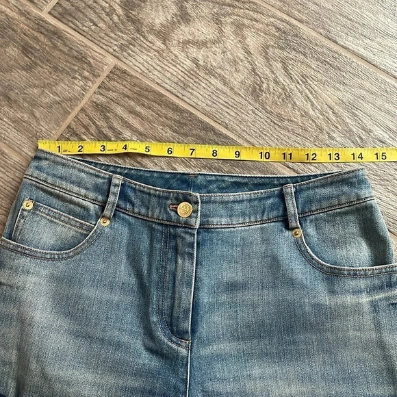 St. John straight leg jeans Embellished Crystal Rose on back pocket women’s sz 2 - Picture 5 of 12